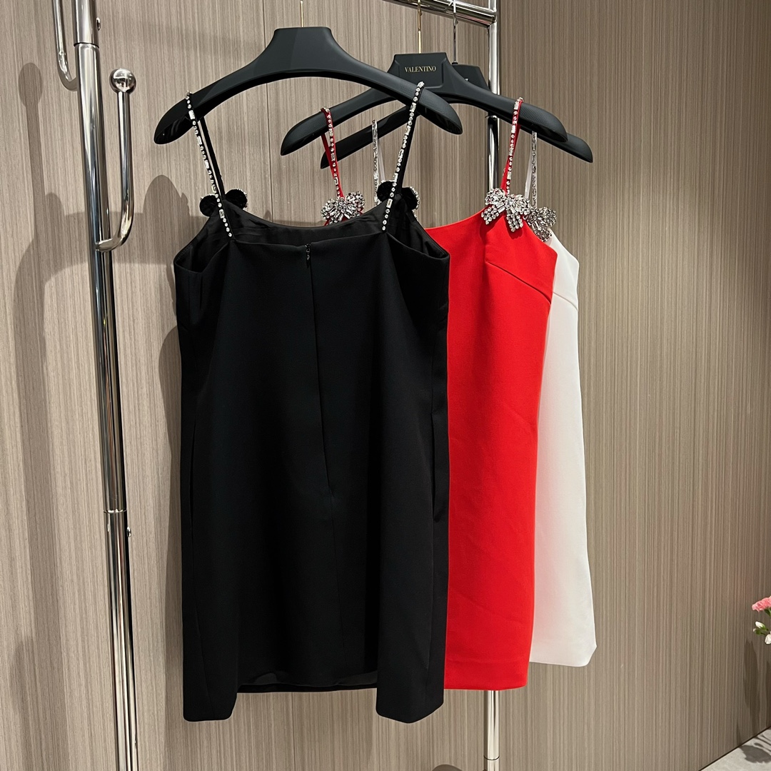 European fashion brand white red black diamond bow mini slip dress