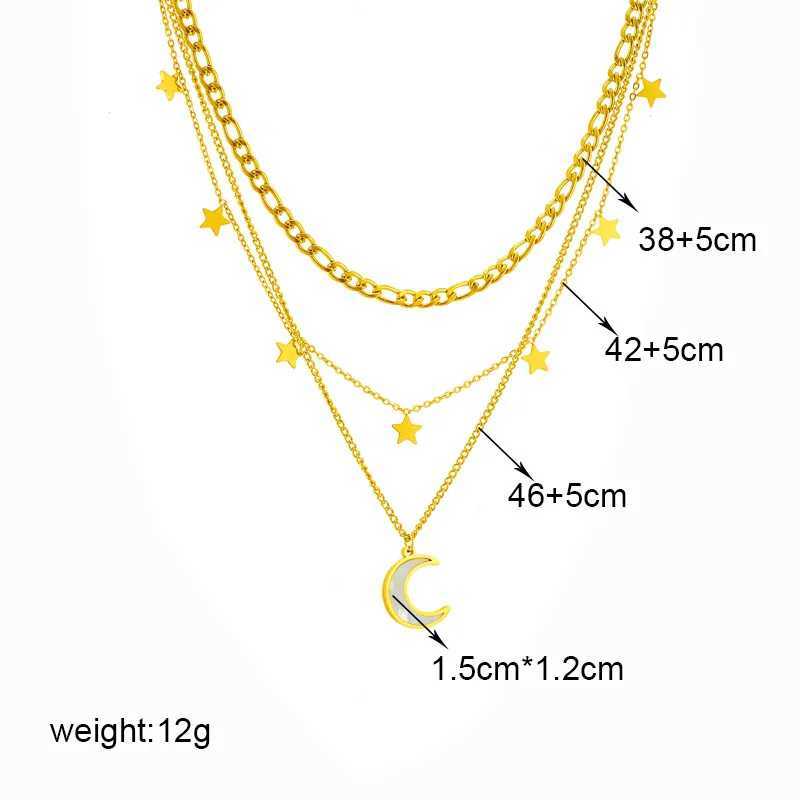 Pendant Necklaces DIEYURO 316L Stainless Steel Butterfly Moon Lock Blue Eyes Pendant Necklace For Women New Multilayer Choker Chain Jewelry Gifts YQ240124