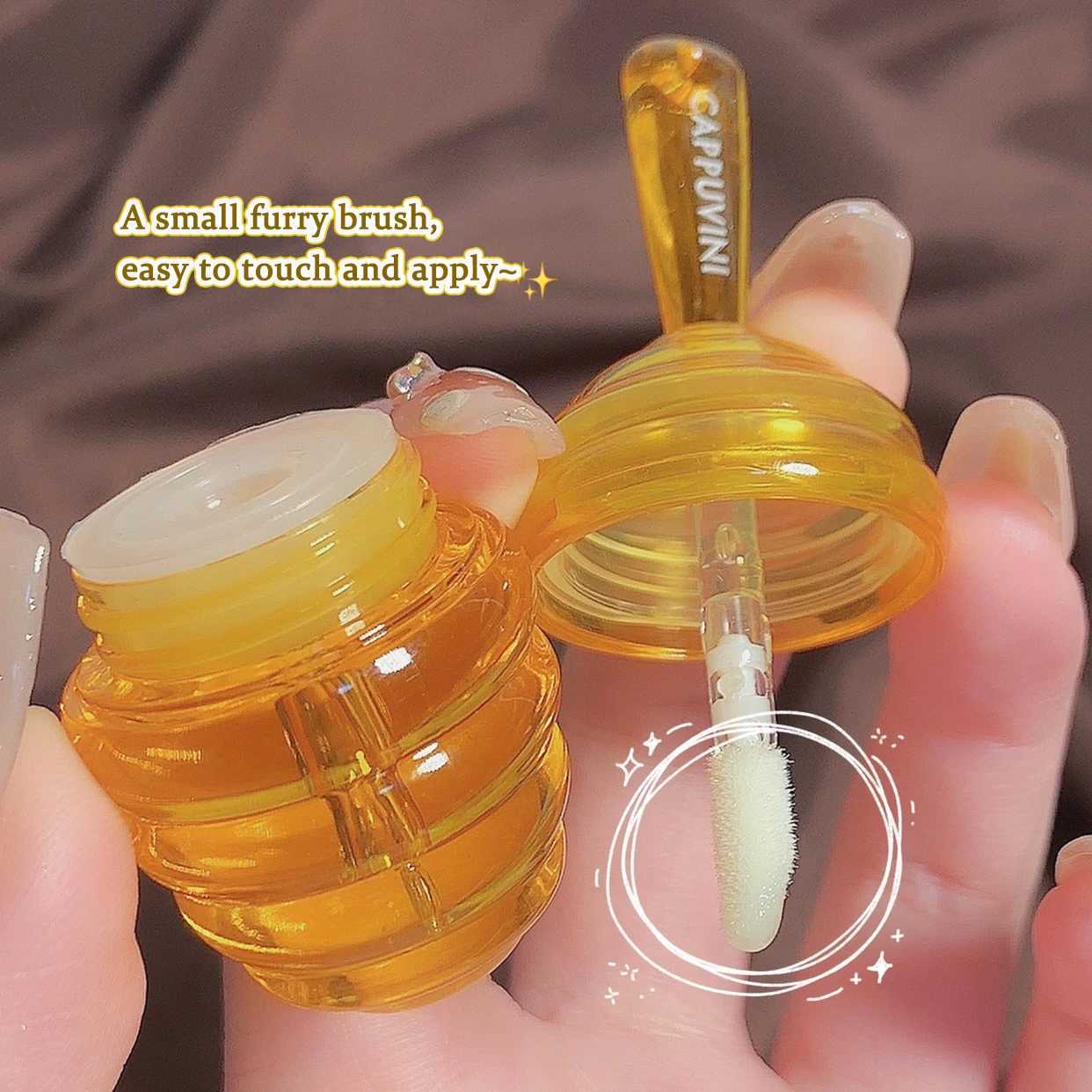 Lip Gloss Lip Oil Honey Peach Lip Care Moisturizing Unisex Lip Balm Fade Lip Lines Lip Masks Not Sticky Glossy Clear Lip Gloss Primer