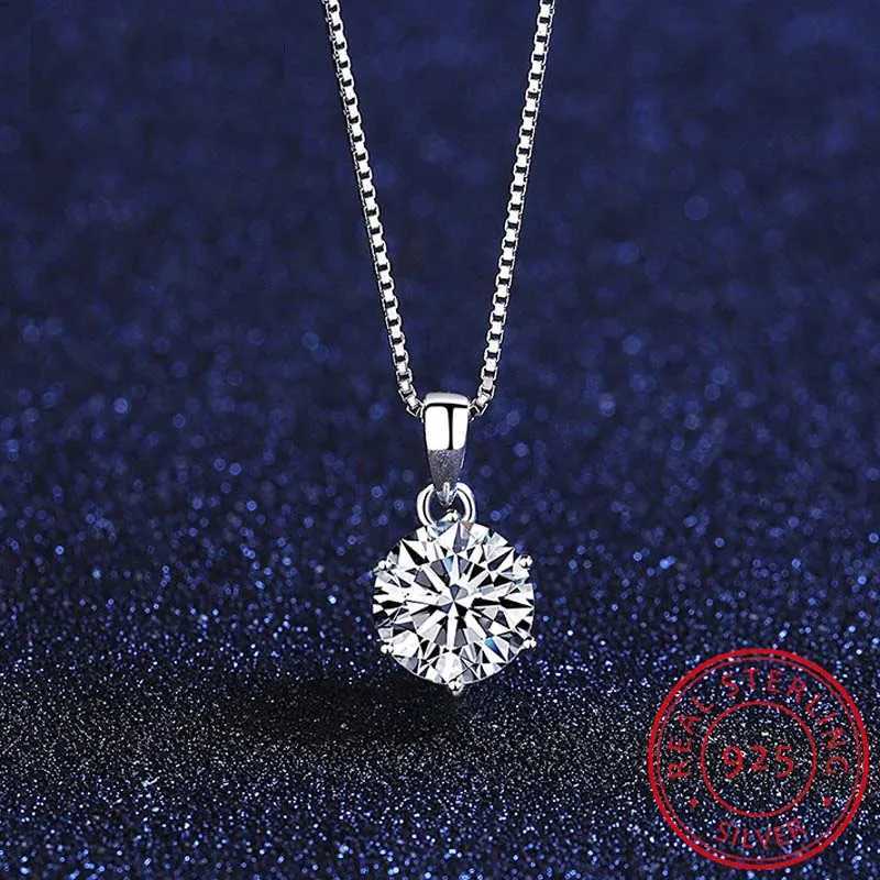 Ожерелья с подвесками, настоящий 1 D цвет, муассанит, свадебное ожерелье с подвеской, 100% стерлингового серебра 925 пробы, свадебная вечеринка, ювелирные изделия, подарок, оптовая продажа YQ240124