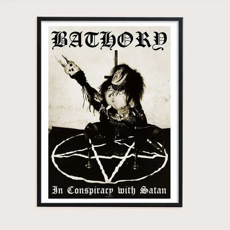 Schilderijen Bathory Quorthon Retro Heavy Metal Muziekband Zanger Poster Canvas Schilderij Wall Art Pictures Home Room Decor Gift