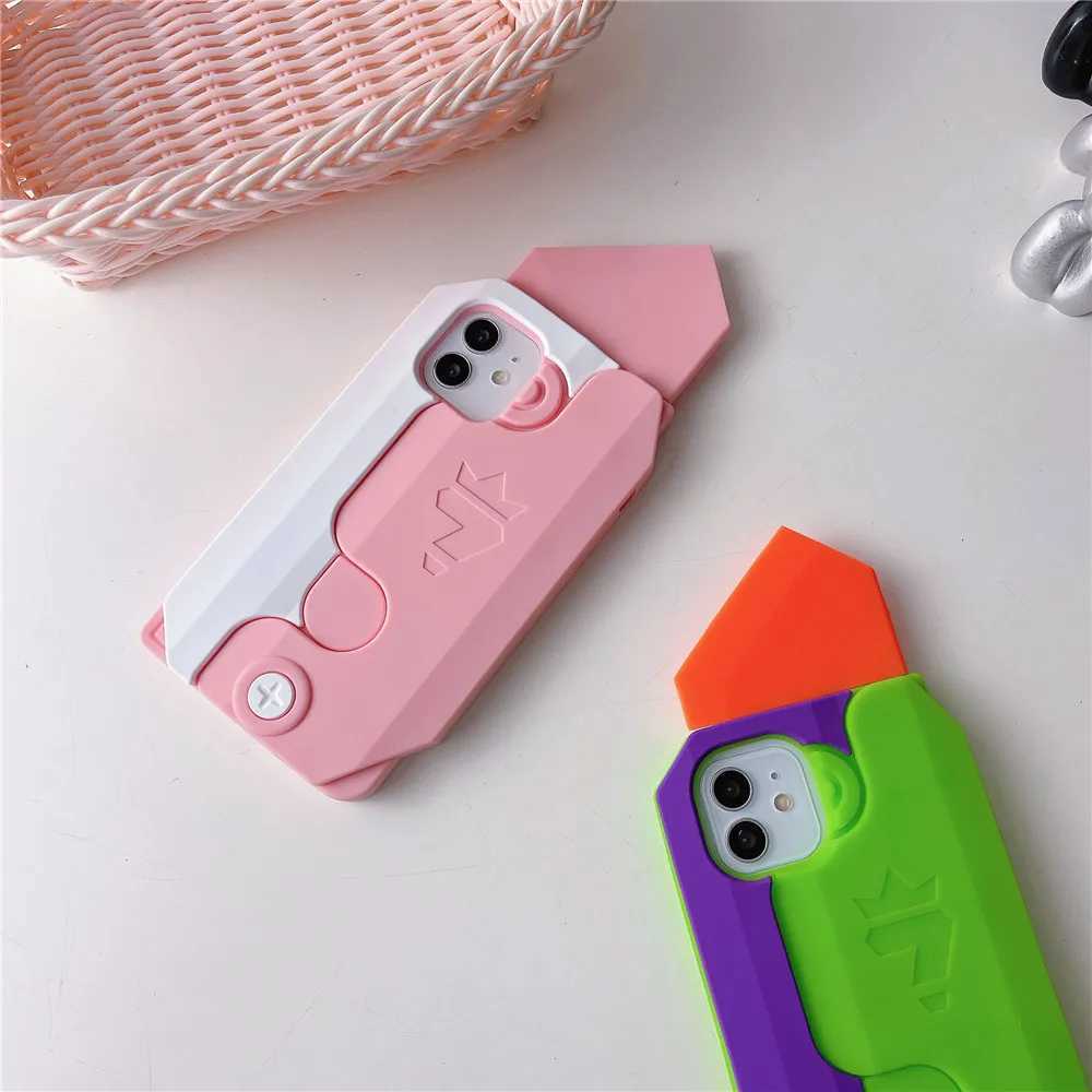 Casos de telefone celular brinquedo criativo cenoura faca desenhos animados casos de telefone para iphone 11 12 13 14 15 pro max capa de silicone para apple iphone acessórios j240124