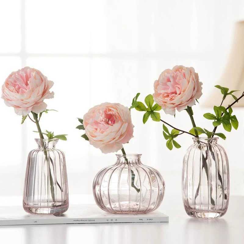 Vases Mini Vase en vitrail Simple, décoration de la maison, bouteille d'aromathérapie, arrangement de fleurs hydroponiques, VaseL24