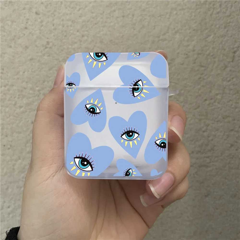 Étuis de téléphone portable Mode Lucky Eye Blue Evil Eye Imprimer Étui pour écouteurs pour Airpods 1 2 3 Pro Couverture de casque sans fil pour Air Pods Pro2 Accessoires