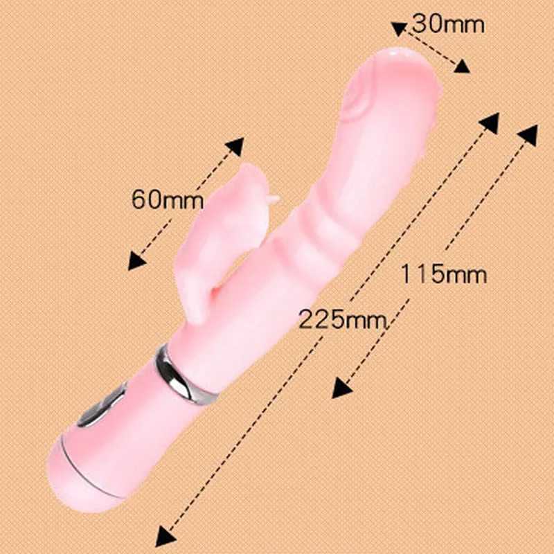 Vibrators Rabbit G Spot Dildo Vibrator Clitoris Stimulator Penis Anal Double Penetration Tongue Licking Double Rod Sex Toy For Women Adult