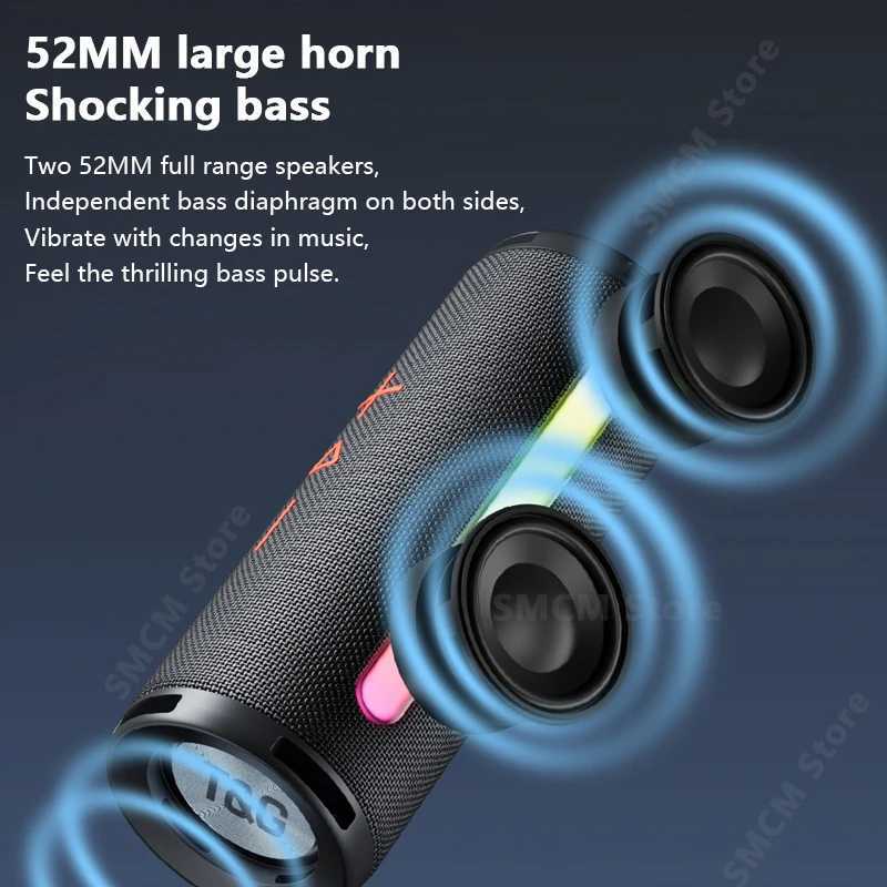 Portable Speakers TG374 Wireless Outdoor caixa de som Bluetooth Speaker Waterproof Portable Riding Hook Mini Audio TWS Subwoofer Type-c Port TF/FM YQ240124