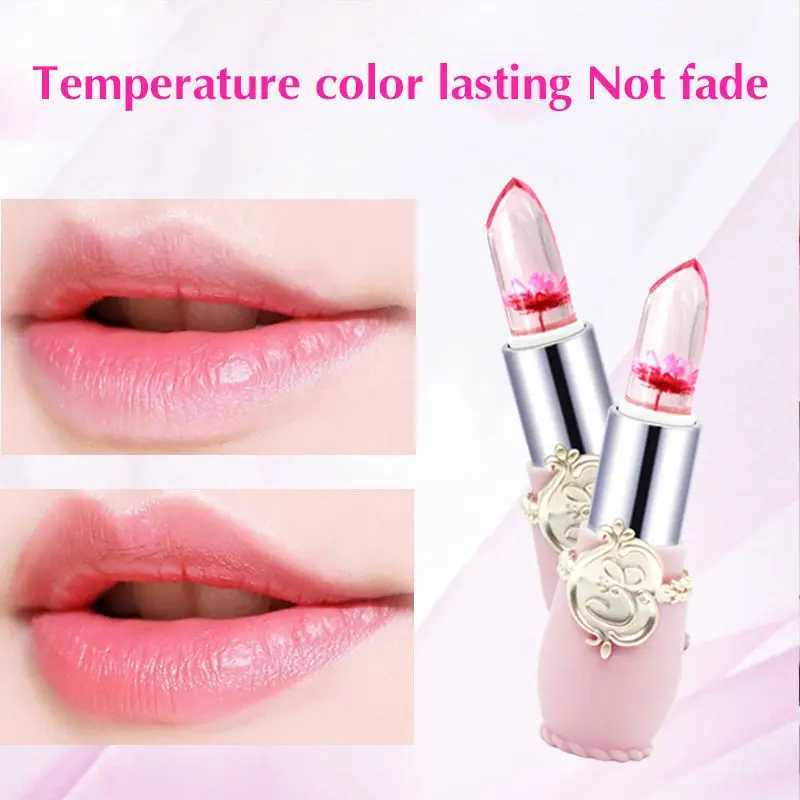 Lip Gloss Crystal Jelly Lip Balm Lipstick Flower Temperature Color Changing Lip Balm Gloss Transparent Long Lasting Moisturizer Makeup HOT