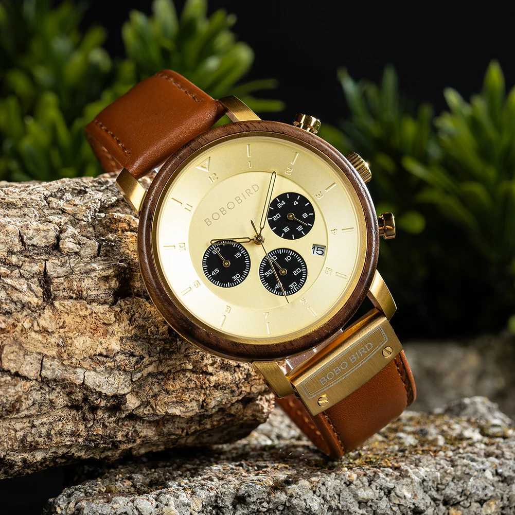 Autres BOBO BIRD Hommes Haut En Bois De Luxe Mouvement Japonais Quartz Homme Chronographe Cadeau Livraison Directe YQ240122