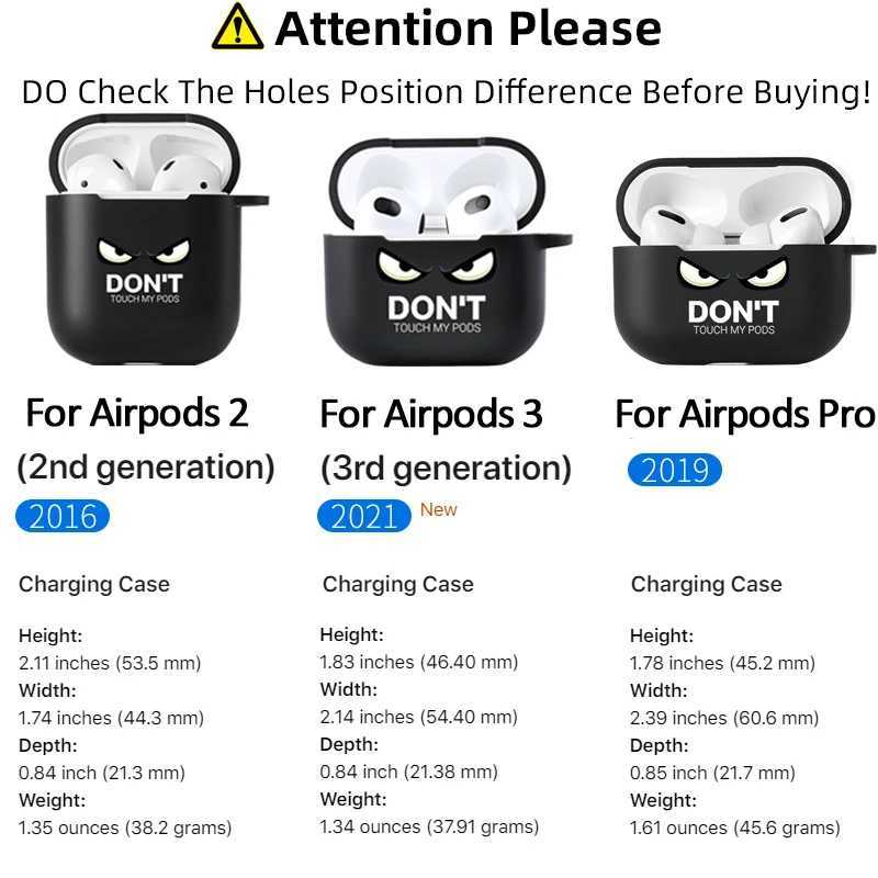 Połączenia telefonów komórkowych dla Apple Airpods Pro 2 Case Slogan Prosty tekst nie dotykaj airpods Pro 2 3 Black Earmphone Cover Air POR PRO2 CAPA