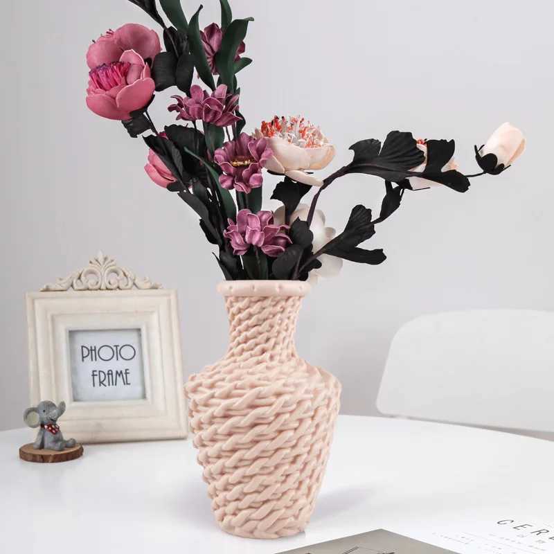 Wazony plastikowe wazony kwiatowe dekoracje domu anty-ceramiczne wazony Unbreakable imitacja
