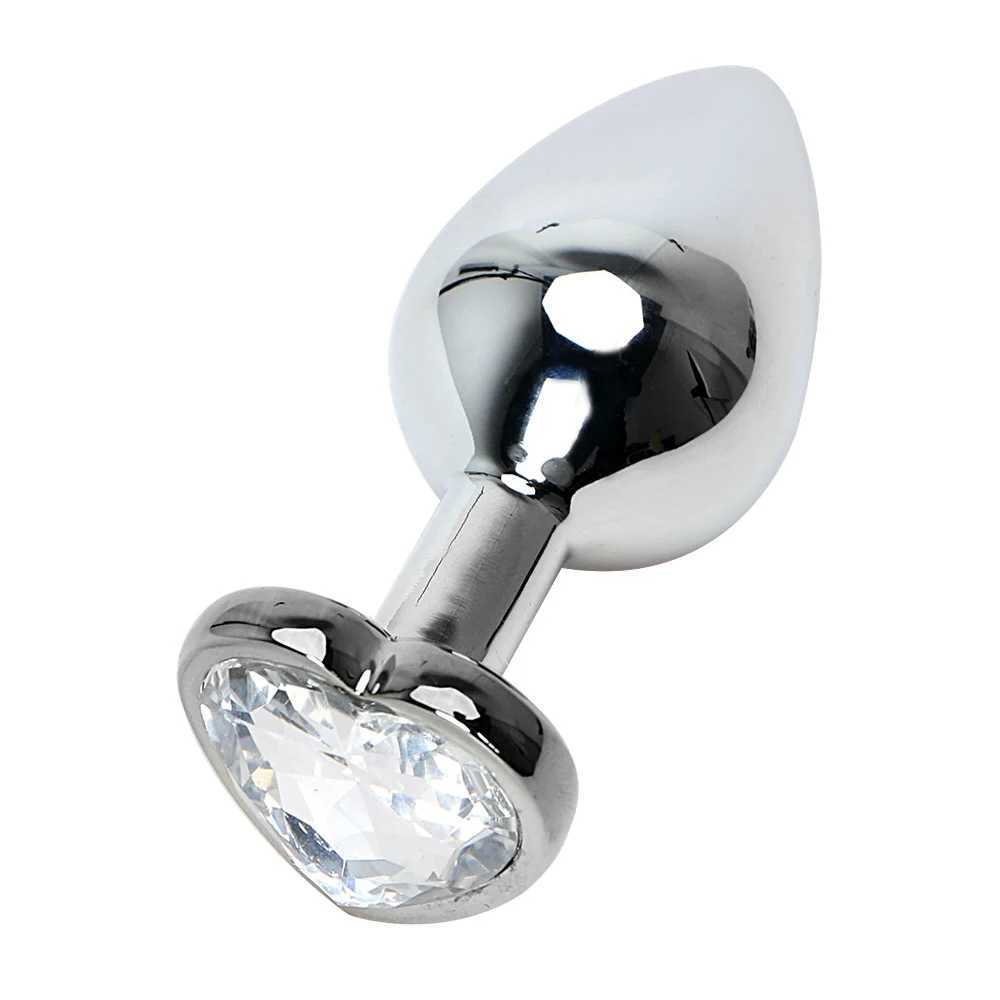 Vibratori Butt Plugs Plug anale Giocattoli sessuali in metallo uomini/donne Massaggiatore ano Gioielli con diamanti in cristallo Impermeabile Erotico adulti la masturbazione