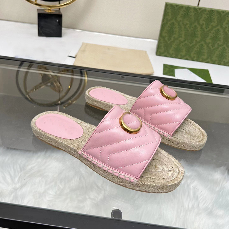 Sandalias de diseño Sandalias planas de piel de vacuno para mujer tejidas con cordel para comodidad al aire libre zapatillas con punta abierta
