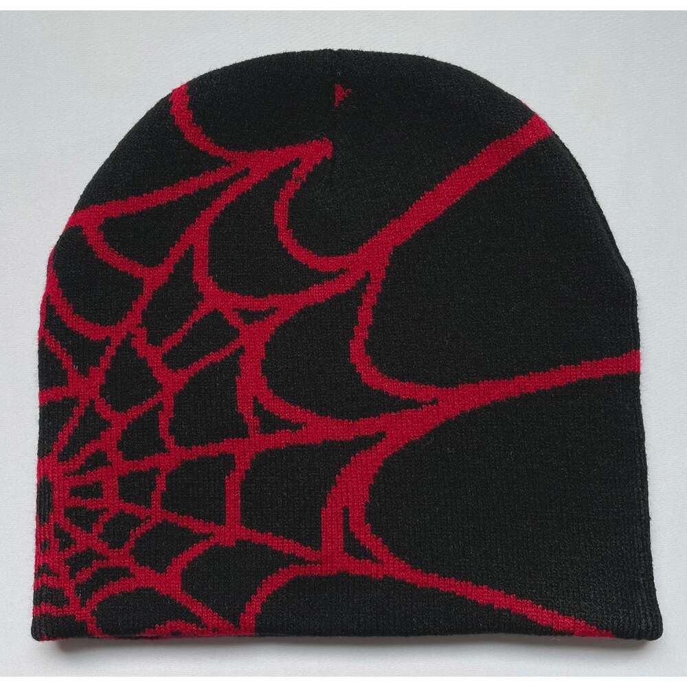 Manufacturer's Spot Knitted Hats, Men's and Women's Jacquard Hats, Cross-border Autumn and Winter Outdoor Cycling Hats, Spider Webs, Europea