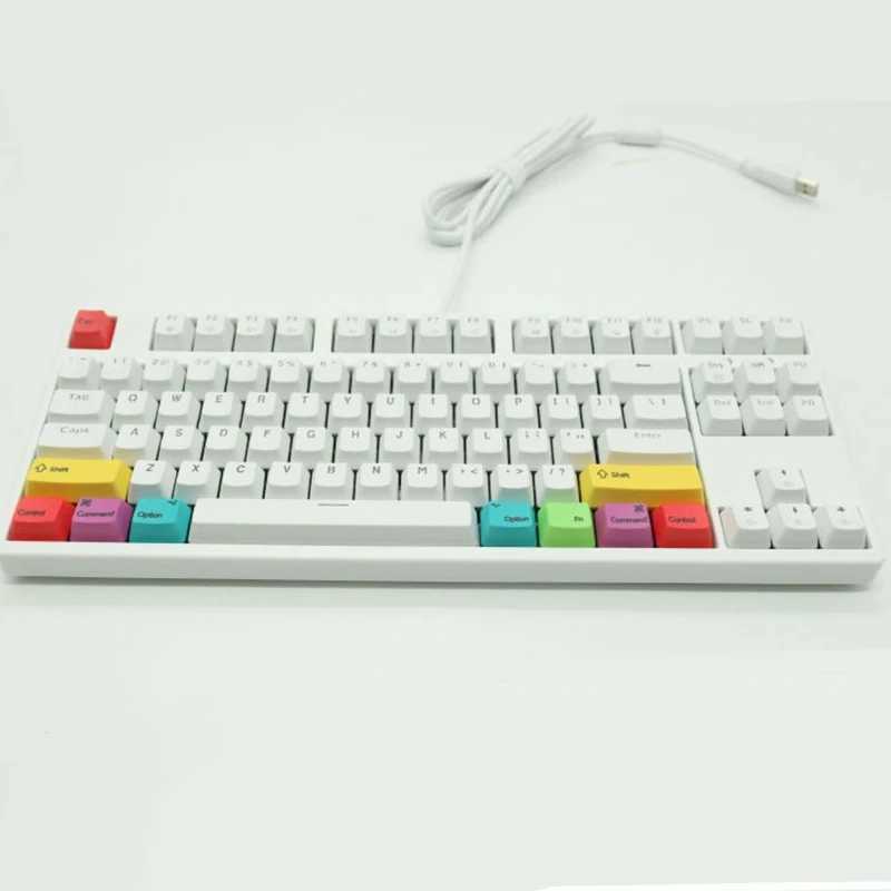 Klawiatury klawiatury Wymienialny Mac/Win Mechanical Keyboard Keybaps OEM Profil PBT CMYK Modyfikatory 10 klawiszy Laser Grawerowane klawisze YQ240123