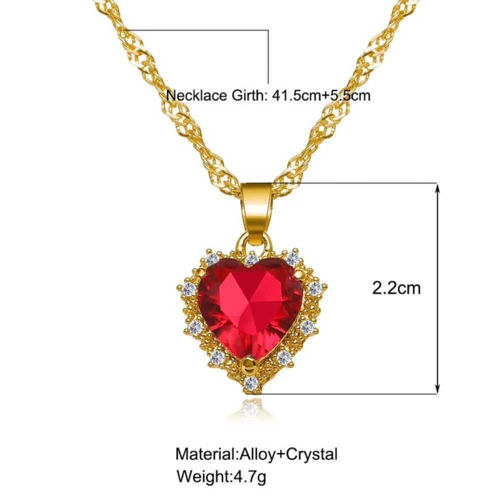 Pendant Necklaces New Fashion Heart Shaped Zirconia Necklace for Women High Quality Red Love Pendant Mother Day Valentine Day Gift Jewelry YQ240124