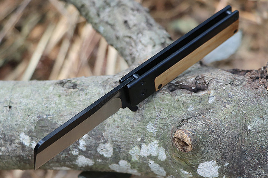 Venda Quente M7704 faca dobrável 3cr13mov lâmina de barbear de cetim cabo de madeira/aço acampamento ao ar livre caminhadas facas de bolso edc com caixa de varejo