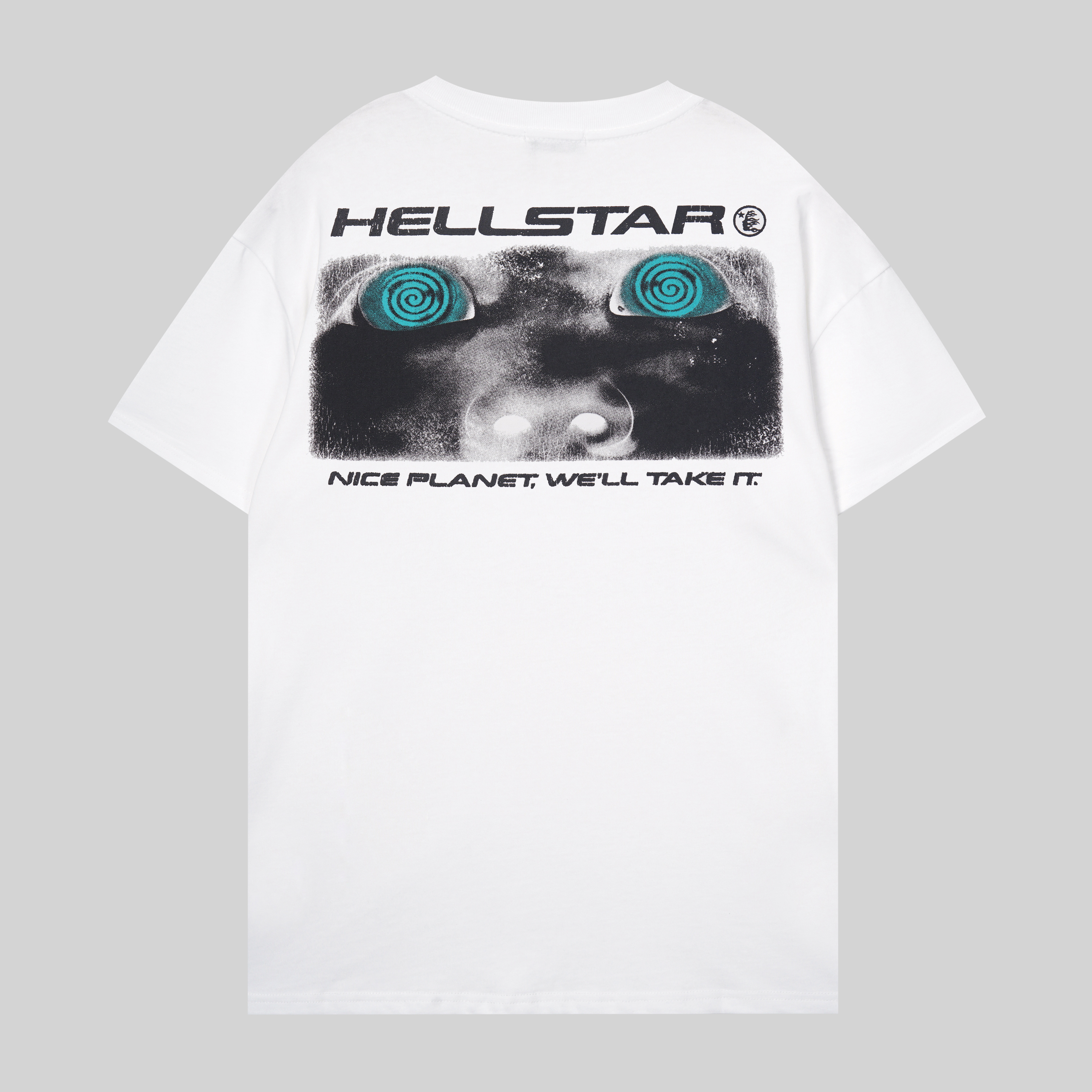 Neues Hellstar Alien Art Print T-Shirt T-Shirt T-Shirt Herren Damen T-Shirts Grafik T-Shirt Hipster gewaschener Stoff Street Graffiti Schriftzug Folie Herren Plus Size SMLXL2XL3XL