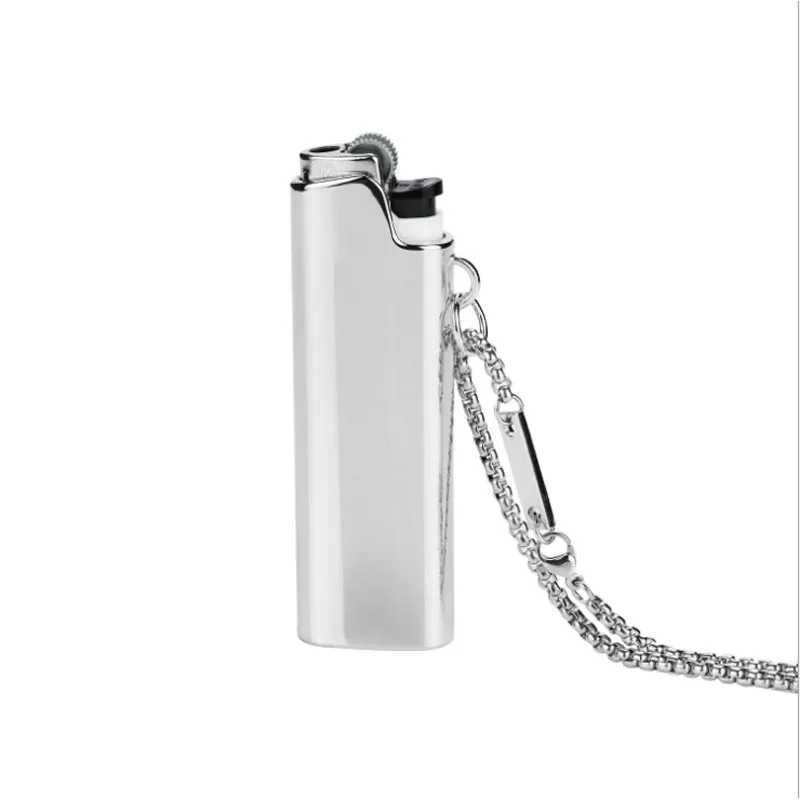 Accendini Accendini di dimensioni medie / standard Custodia collana pendente Trendy gioielli Hip Hop Porta accendino accendino Bic J3 J6 YQ240124