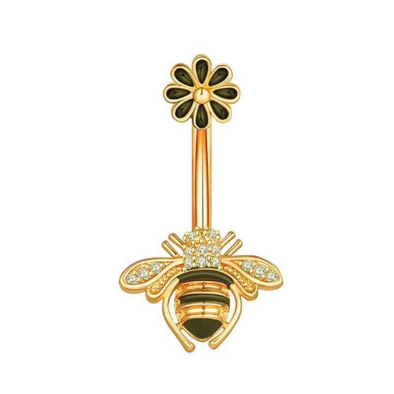 Navelklockknapp ringer 1st Bat Belly Button Piercing Jewelry 14G Claw Belly Ring Body Piercing Bee Navel Piercing Heart Belly Bars Piercing Ombligo YQ240125