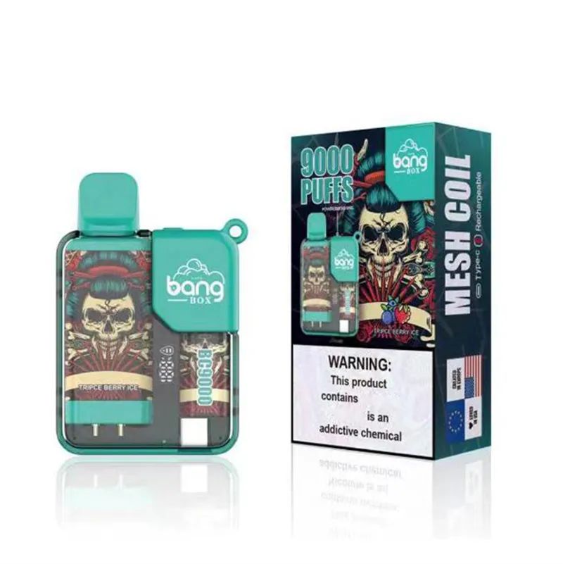 Bang box 9000 baforadas Vape descartável e-cigarros vapes dispositivo eletrônico pré-preenchido vape vs puff 9k 7k 7000 12000 12k 10000 10k 18000 vs selvagem vape bolha 15000 15k