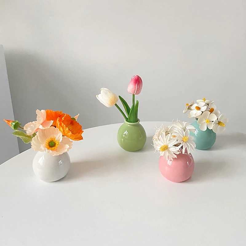 Vasi Ceramica decorativa fiori Vaso in mini fiori vaso grazioso decorazione camera idroponica ceramica vaso arredamento matrimoni Desktop Ornament