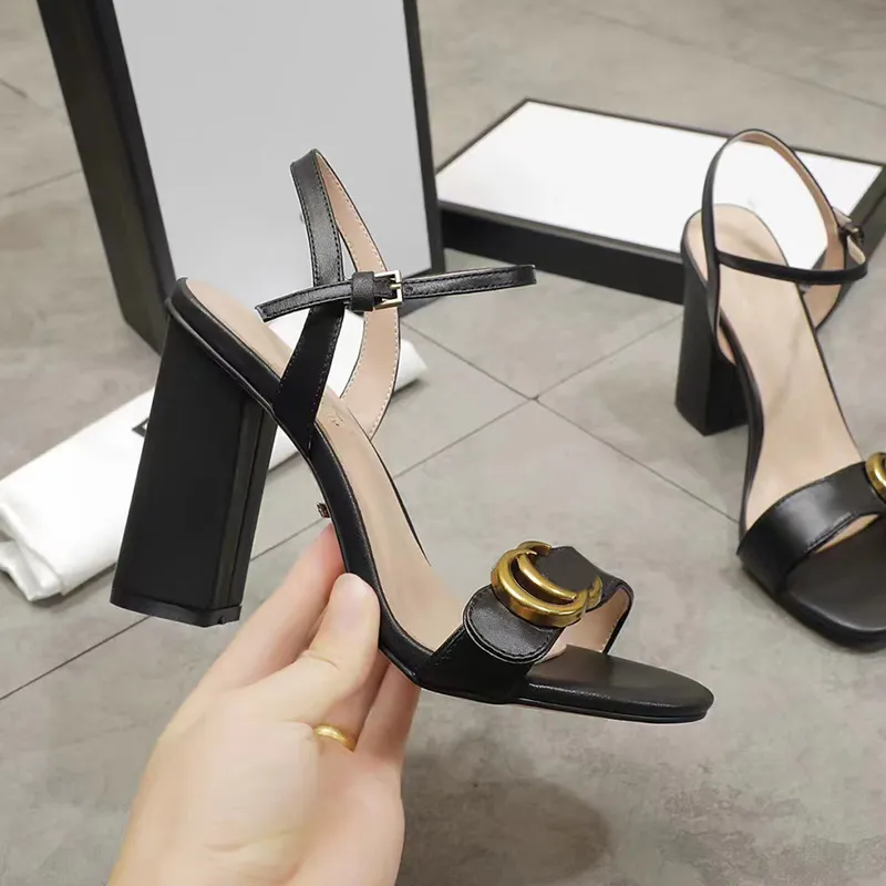 famous designer heels sandals luxury slides for women Leather Party platform wedges flats sandal