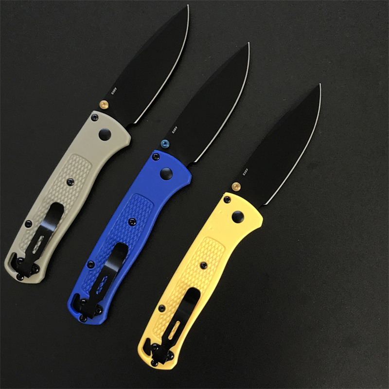 Outdoor BM 535 535S Bugout Folding Knife S30V Satin Plain Blade Polymer Handle Camping Pocket Knives