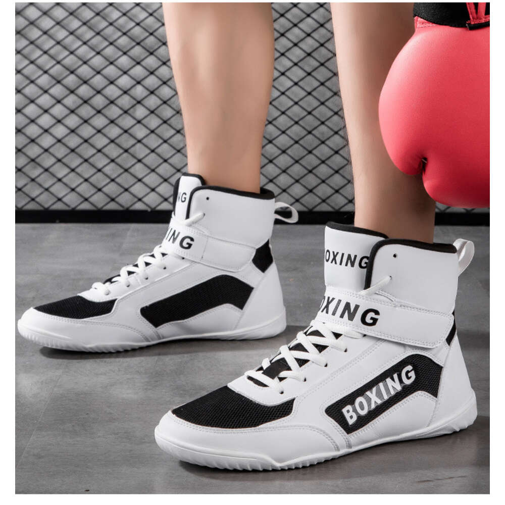 High Top Boxing Shoes Professional Wrestling Shoes Youth Womens Mens Anti Slip Fighting Shoes