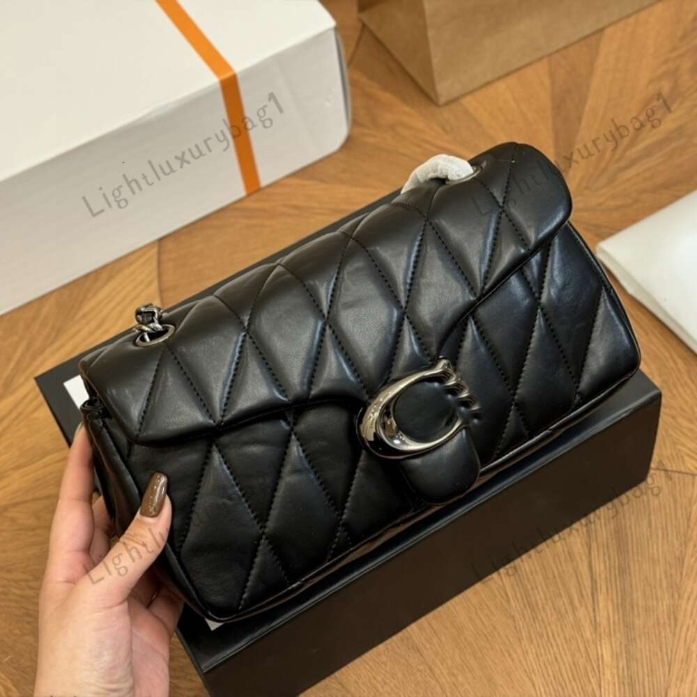 New Designer Quilted Tabby Crossbody Bag Women High Quality Chain Shoulder Bag Luxury Leather Tote Classic Fashion Female Shopping Bag Brand Small Square Bag 240125