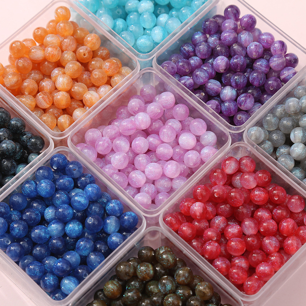 10mm Acrylic Beads for Bracelets Necklace Earring Jewelry Making Supplies Round Purple Color Loose Beads Kit for Adults Kids DIY Crafts Wholesale