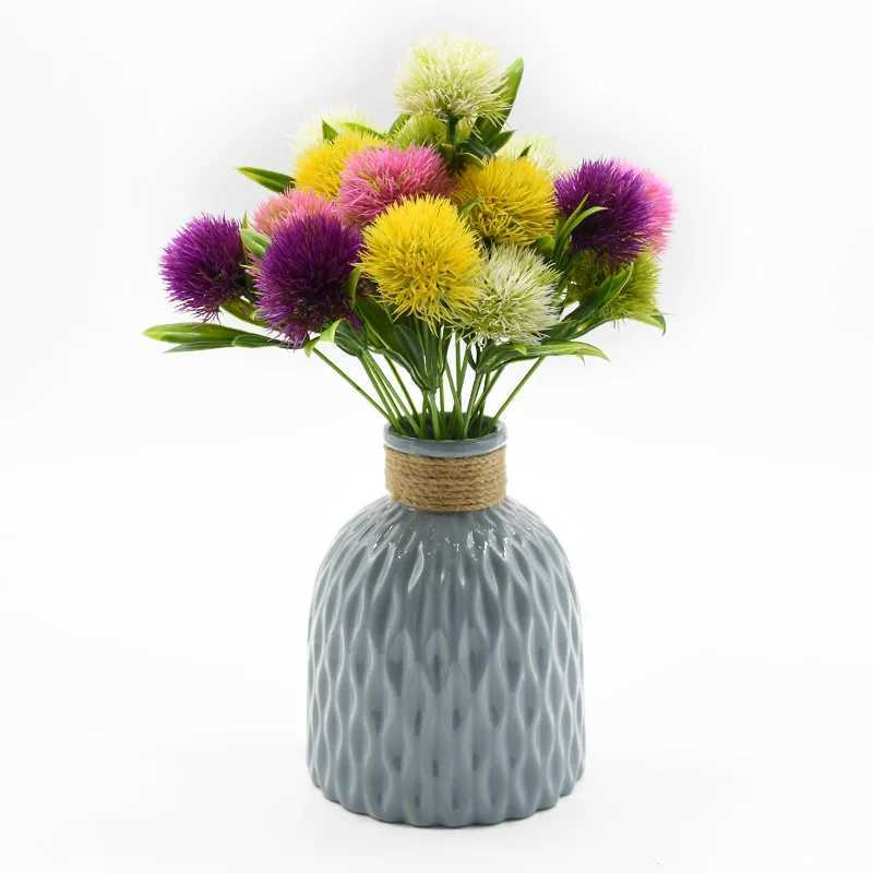 Faux Floral Verdure En Plastique Pissenlit Vase pour La Décoration De La Maison Accessoires De Mariage Décoratif Fleur Produits Ménagers Plantes Artificielles Pas Cher YQ240125