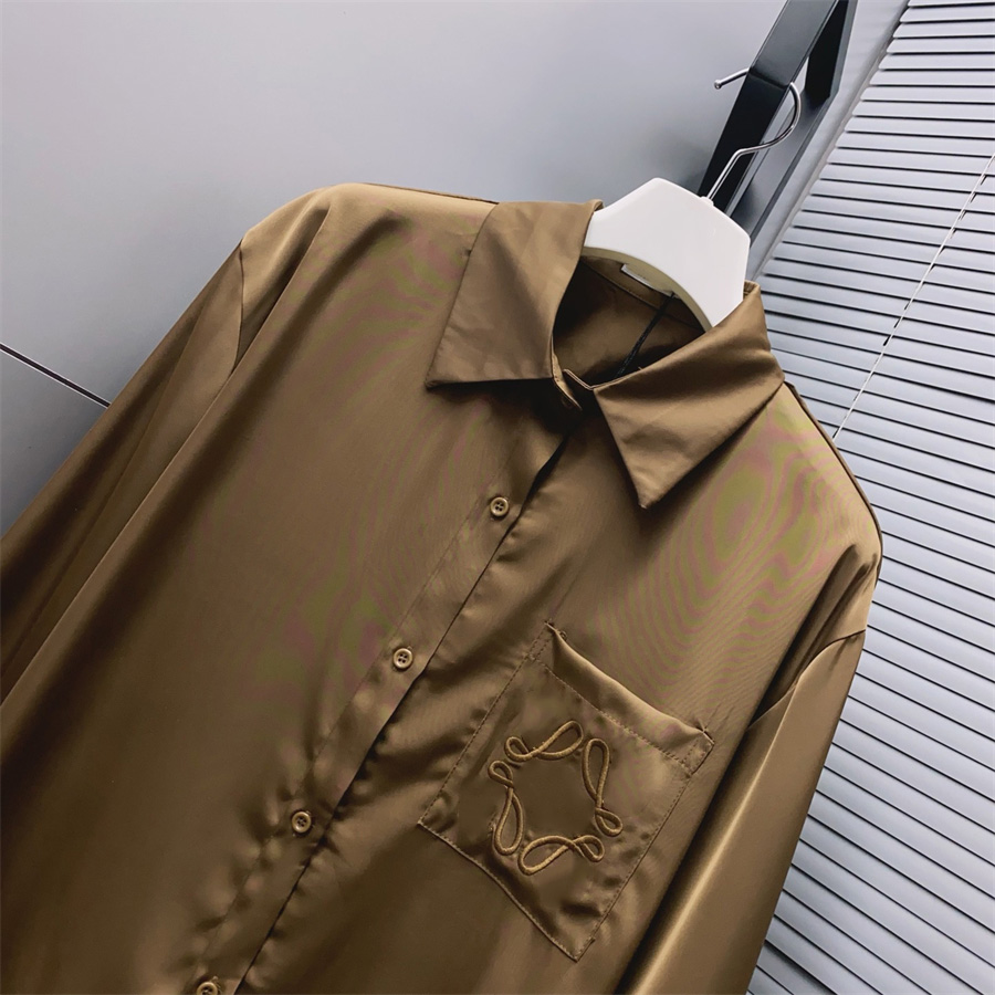 Camisa feminina designer blusas de seda manga comprida primavera clássico moda carta padrão em relevo solto casual minimalista topo
