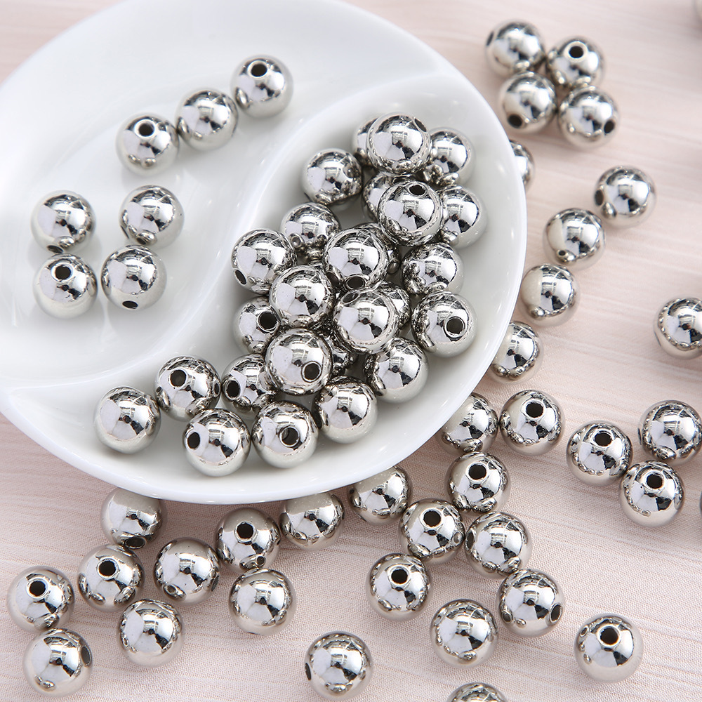 19 mm akrylpärlor för armband halsband örhänge smycken tillverkning leveranser runda guld silver färg lösa pärlor för vuxna barn diy hantverk grossist