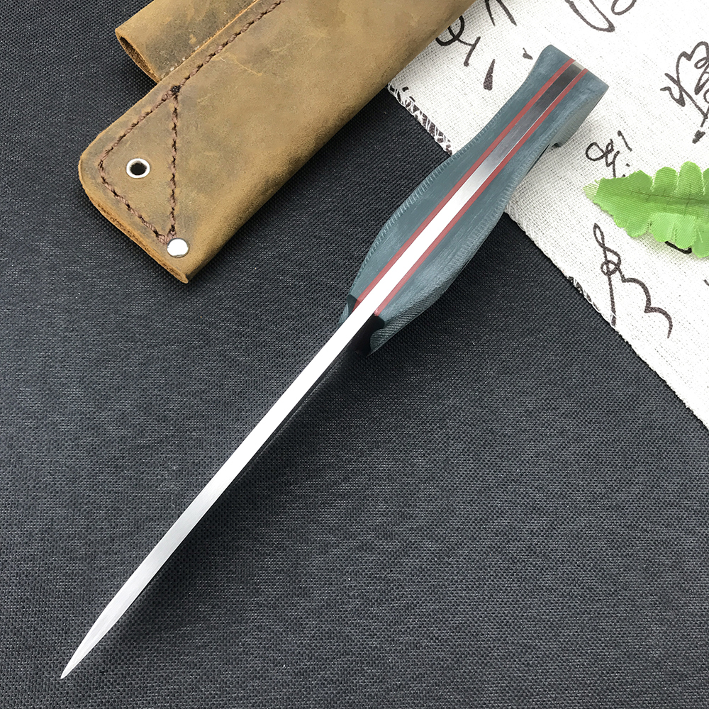 BM 162 Bushcrafter Taktisches Messer mit feststehender Klinge, S30v-Klinge, G10-Griff mit Rindslederscheide, scharfes, robustes Outdoor-Selbstverteidigungs-Überlebensmesser 15002 535