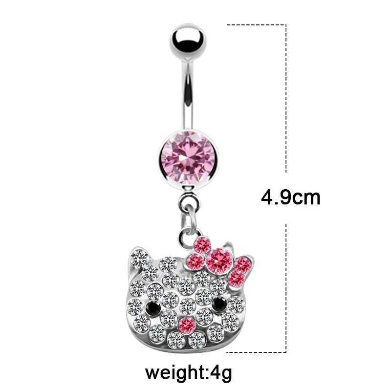 Navelklocka Rings Christmas Party Belly Button Ring Navel Piercing Cute Pink Belly Button Piercing Ring Body Jewelry navel Piercing Ornament YQ240125