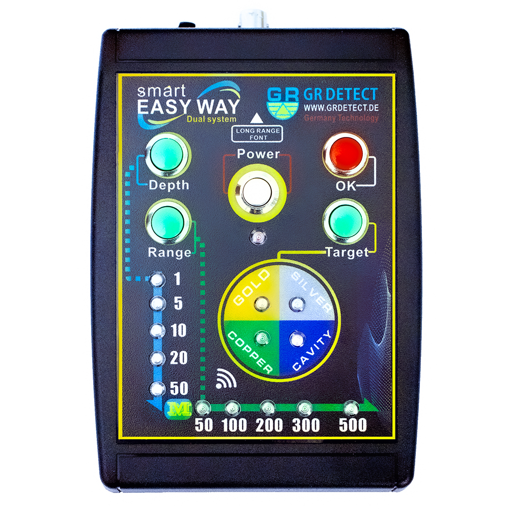 Mais novo GR DETECT Easy Way Detector de metais Profissional Detector de busca profunda Scanner de profundidade subterrânea