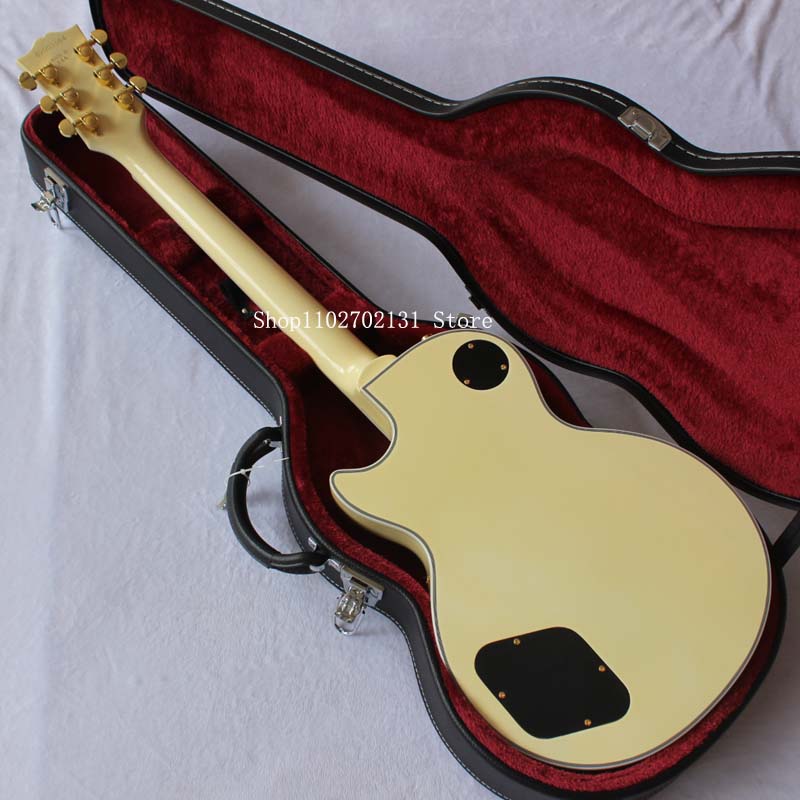 Caldo! Chitarra elettrica LP Custom VOS Randy Rhoads, finitura color crema, chitarra con manico in un unico pezzo