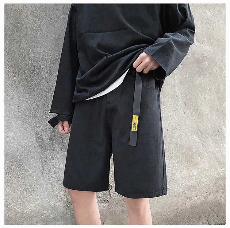 Men's Shorts Spring Summer Solid Casual Men's Versatile Cool Boys Soft Loose Denim Jeans Shorts Pant Sport Button Get A Belt J240124