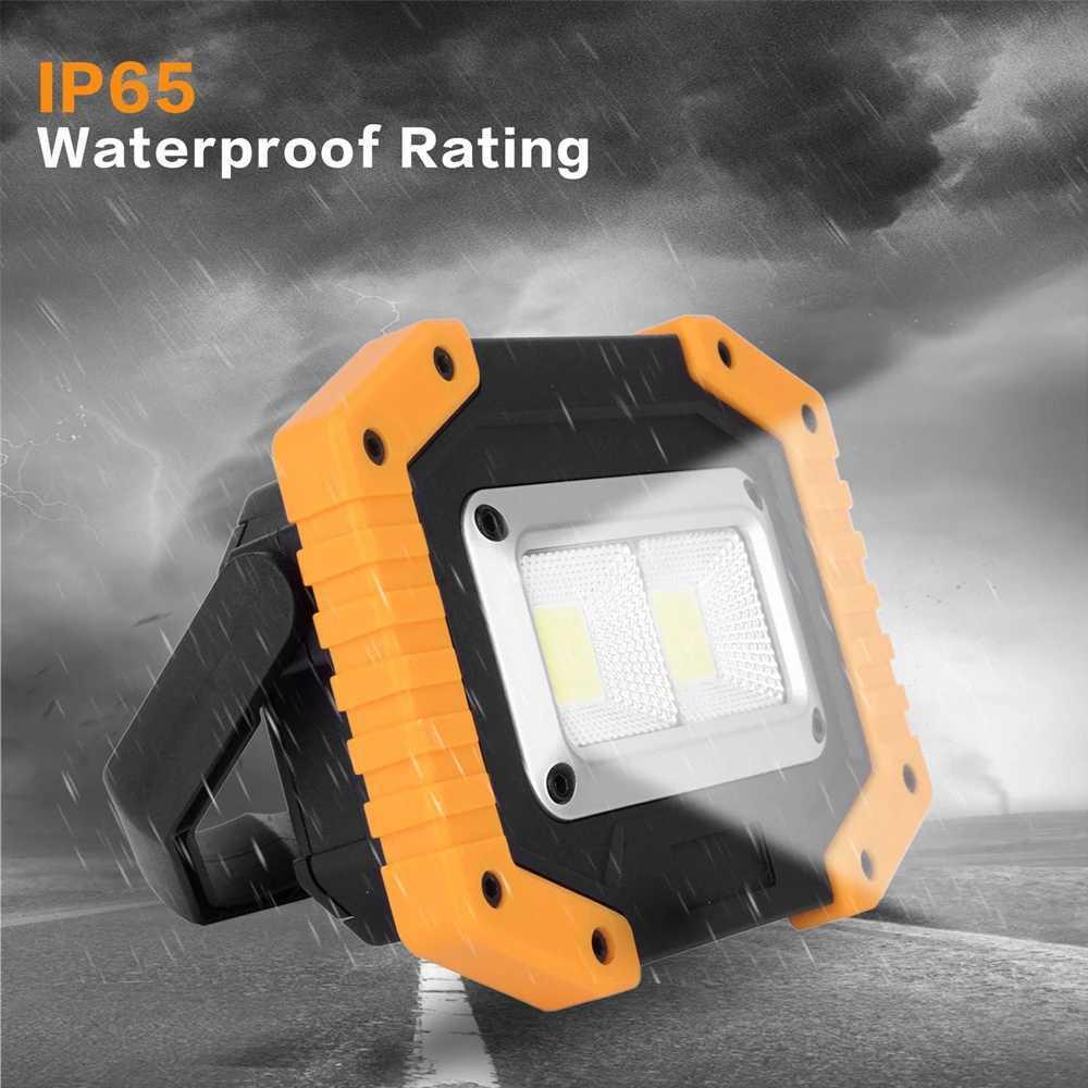 Camping Lantern Portable Spotlight LED Cob Work Lamp Light for Camp Hunting Lantern Searchlight Landlight Laddningsbar 18650 Batteri YQ240124