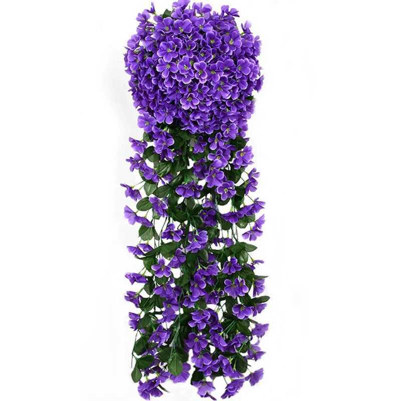 Faux Floral Greenery Violet Künstliche Blume Party Dekoration Simulation Valentinstag Hochzeit Wandbehang Korb Blume Orchidee gefälschte Blume YQ240125