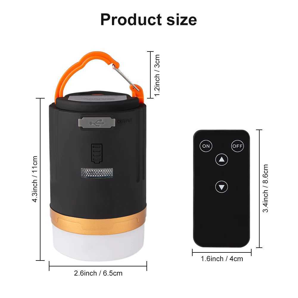 Camping Lantern Remote Control LED Camping Light USB Rechargeable 4800mah Battery Outdoor Camping Lamp Portable Lanterns Emergency Lights YQ240124