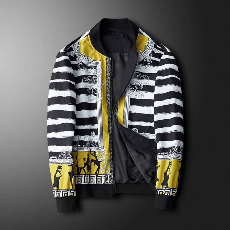 Herrenjacken Herrenjacke Luxus Design Jacken Mode Zebra Muster Druck Männer Herbst Winter Reißverschluss Mäntel Lässige Oberbekleidung J240125