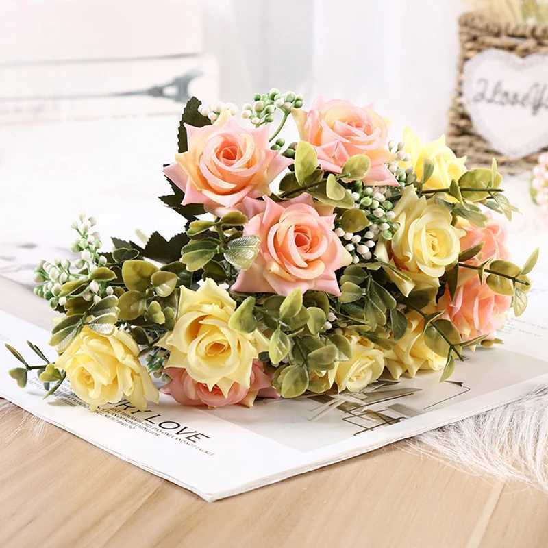 Faux Floral Greenery Piękna imitacja Peony Rose Curled Silk Flower DIY Dom Garden Party Wedding Wystrój Sztuczne kwiaty YQ240125