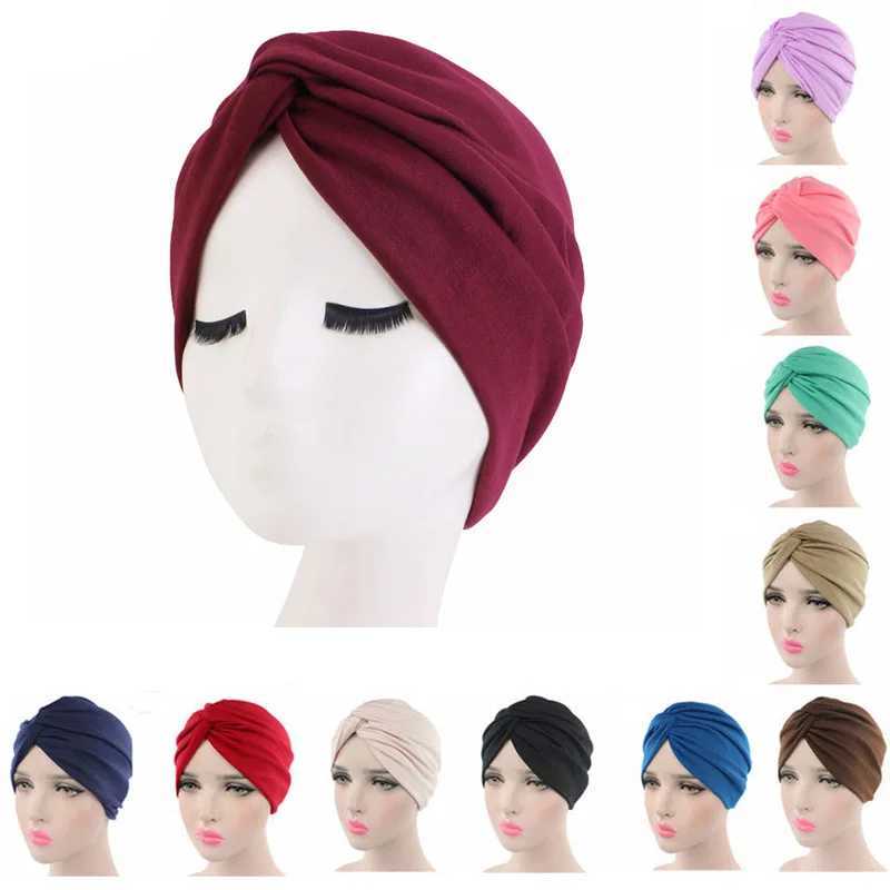 Beanie/Skull Caps Women Turban India Headscarf Sleep Night Cap Beanie Bonnet Hair Loss Chemo Caps Islamic Hat Headwear Stretch Head Wrap CP103 240125