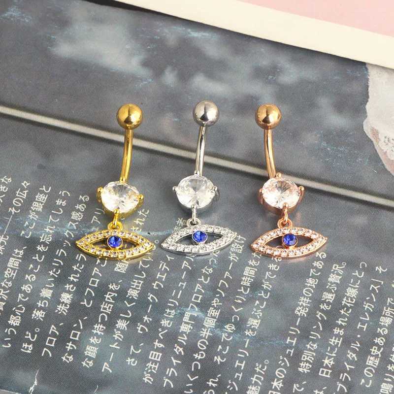 Navel Bell -knappringar 1st Royal Blue Belly Button Rings 14g Planet Navel Piercing Barbell Jewelry Heart Belly Rings Söta kropp Piercing Ombligo Mujer YQ240125