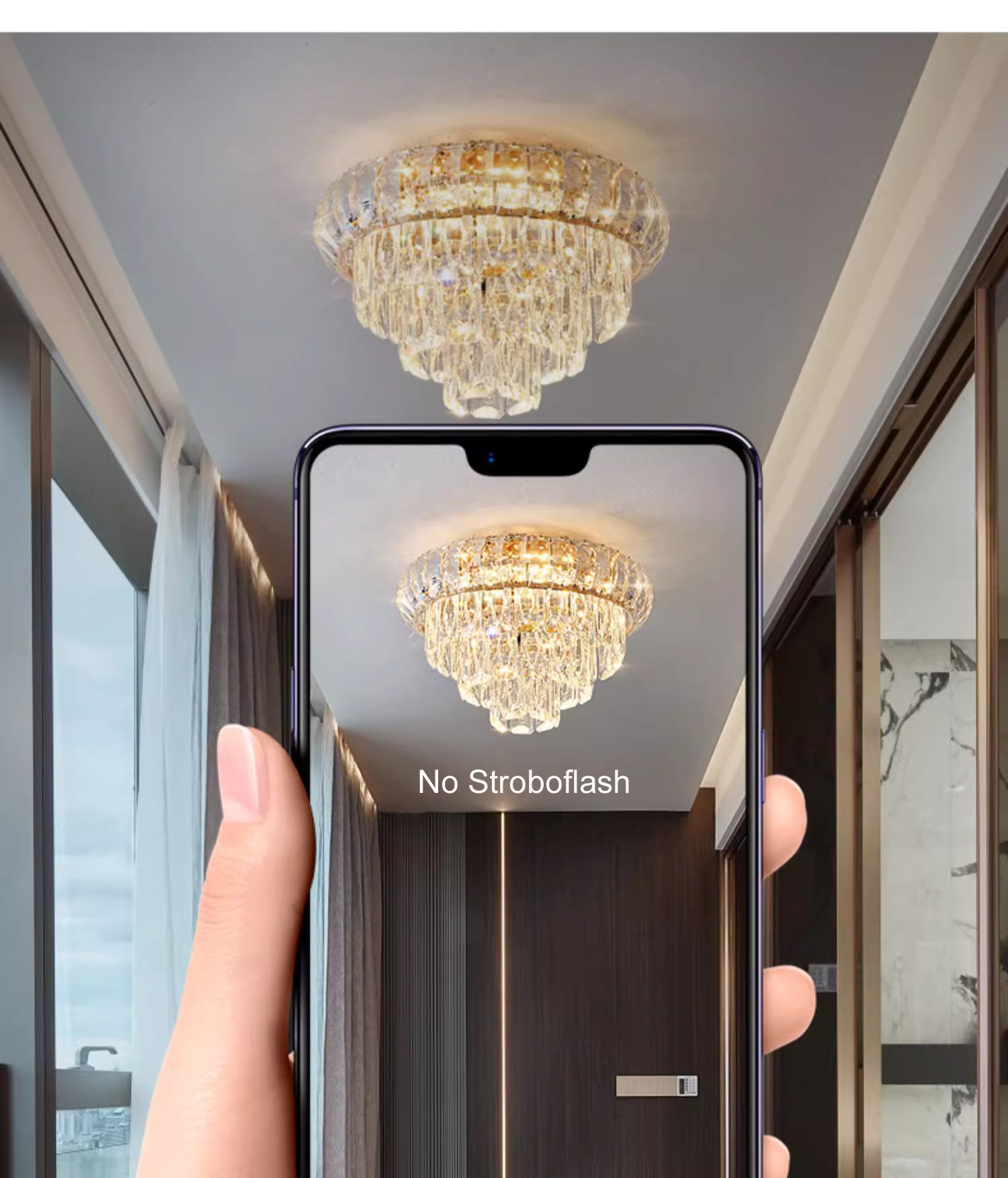 Plafonniers en cristal modernes maison intérieure chambre lustres de plafond luminaire américain lampes suspendues couloir allée Lustre brillant luxe Luminarias