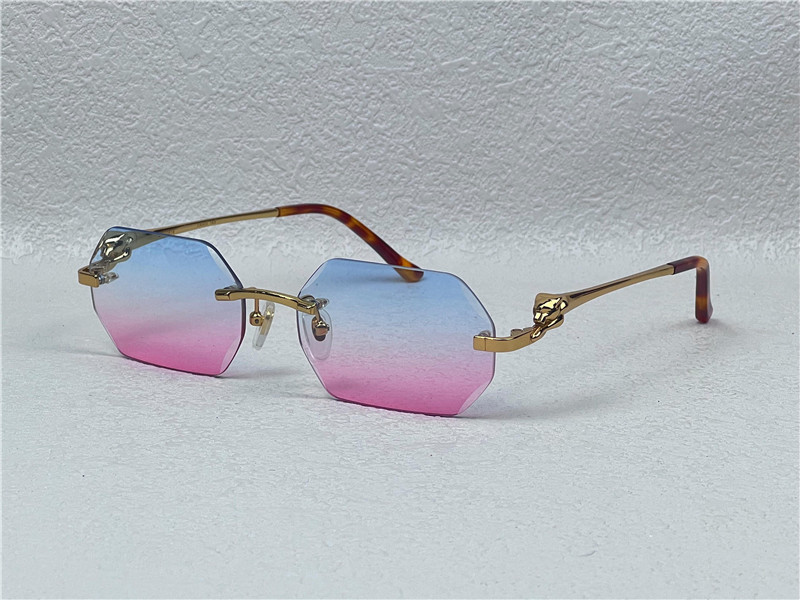 Sunglasses new retro Piccadilly irregular crystal cut lens eyewear 02818 frameless animal legs fashion avant-garde design uv400 light-colored decorative glasses