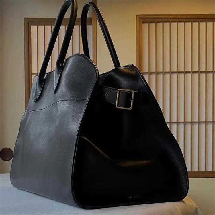 The Row Soft Margaux 15 Tote Bag Dong Jieと同じ秋のファッションと冬の大容量通勤ハンドヘルド女性バッグ240125