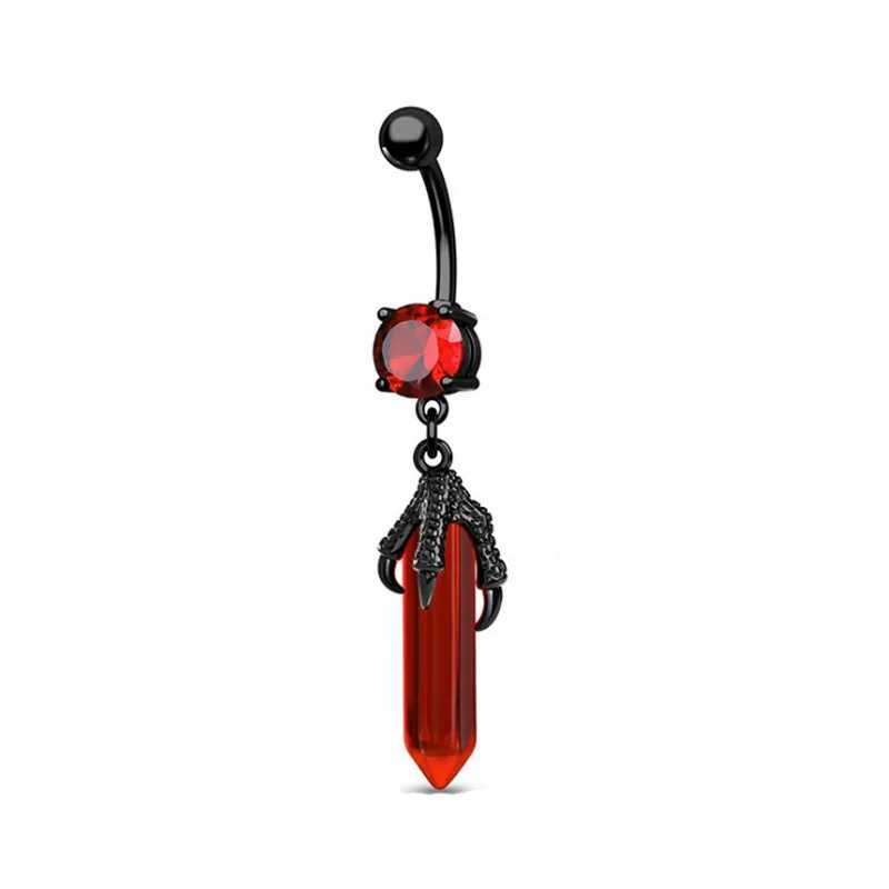 Anelli pulsante ombelico Rosso Nero Pipistrello Anello ombelico Acciaio chirurgico Croce Piercing all'ombelico Ciondola Serpente Gioielli ombelico Donna Piercing Ombligo YQ240125