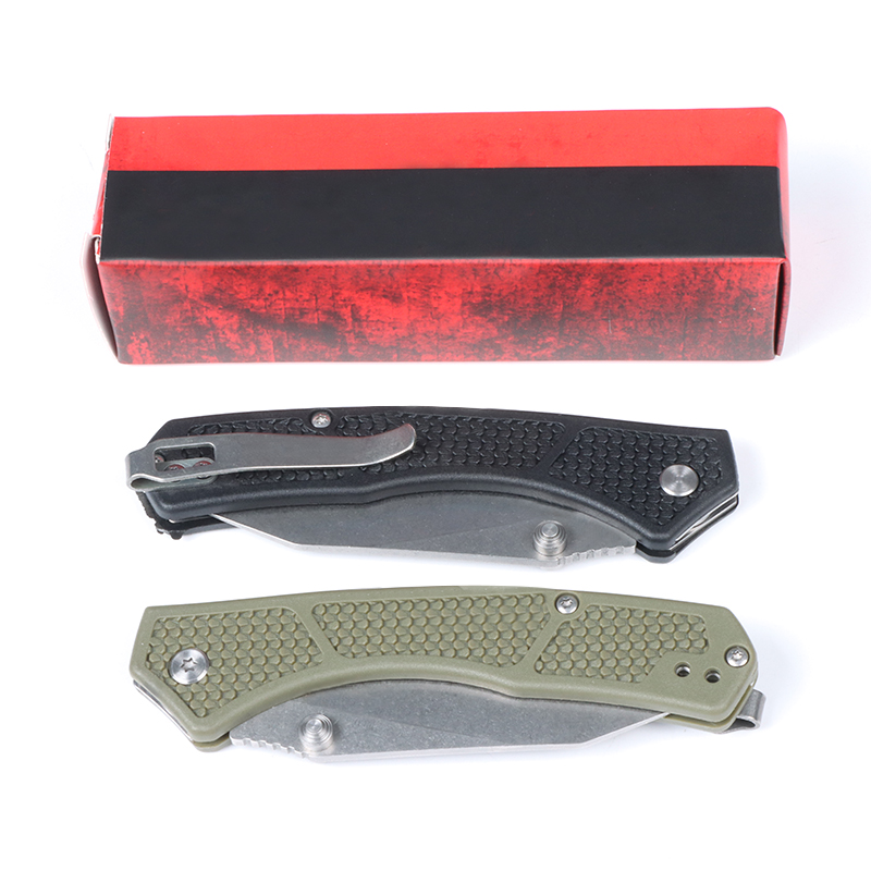 Top Quality KS2033 Folding Knife 8Cr13Mov Stone Wash Blade CNC FRN Handle Outdoor Camping Hiking Fishing EDC Pocket Knives with Retail Box